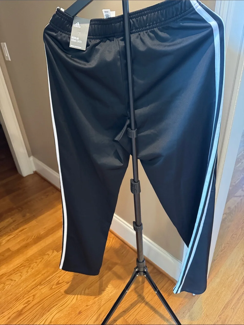 adidas Black Joggers with White Triple Stripes